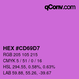 Color code: HEX #CD69D7 | qconv.com