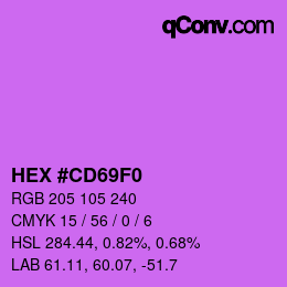 カラーコード: HEX #CD69F0 | qconv.com