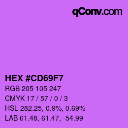 Color code: HEX #CD69F7 | qconv.com