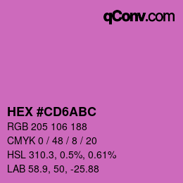 Color code: HEX #CD6ABC | qconv.com