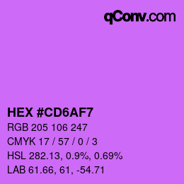 Color code: HEX #CD6AF7 | qconv.com