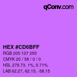 Color code: HEX #CD6BFF | qconv.com