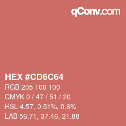 Color code: HEX #CD6C64 | qconv.com