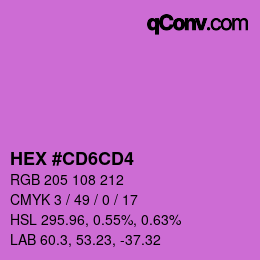 Color code: HEX #CD6CD4 | qconv.com