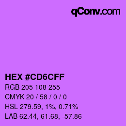 Color code: HEX #CD6CFF | qconv.com