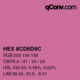 Color code: HEX #CD6D9C | qconv.com