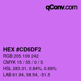 カラーコード: HEX #CD6DF2 | qconv.com