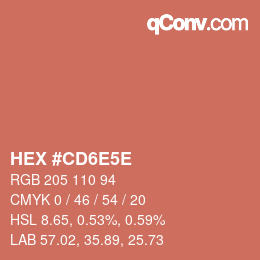 Color code: HEX #CD6E5E | qconv.com