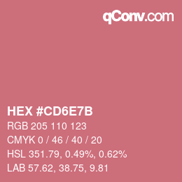 Color code: HEX #CD6E7B | qconv.com