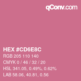 Color code: HEX #CD6E8C | qconv.com