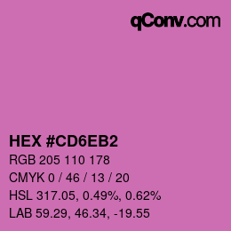 カラーコード: HEX #CD6EB2 | qconv.com