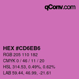 Farbcode: HEX #CD6EB6 | qconv.com