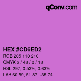 カラーコード: HEX #CD6ED2 | qconv.com