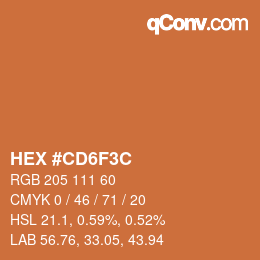 Color code: HEX #CD6F3C | qconv.com
