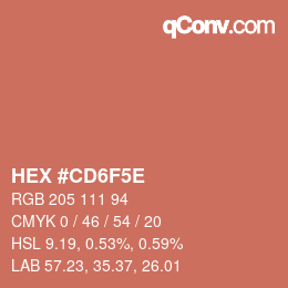 Color code: HEX #CD6F5E | qconv.com