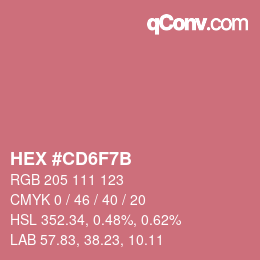 Color code: HEX #CD6F7B | qconv.com