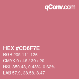 Color code: HEX #CD6F7E | qconv.com