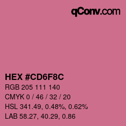 Color code: HEX #CD6F8C | qconv.com