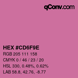 カラーコード: HEX #CD6F9E | qconv.com