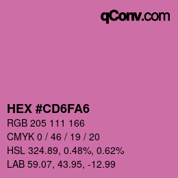 カラーコード: HEX #CD6FA6 | qconv.com
