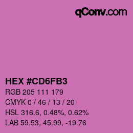 Color code: HEX #CD6FB3 | qconv.com