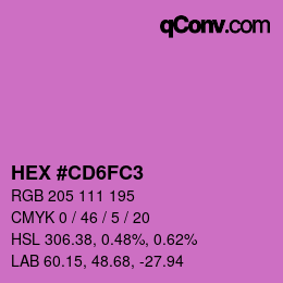 カラーコード: HEX #CD6FC3 | qconv.com