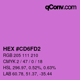 カラーコード: HEX #CD6FD2 | qconv.com