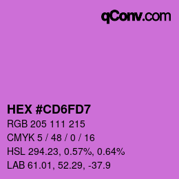 Color code: HEX #CD6FD7 | qconv.com