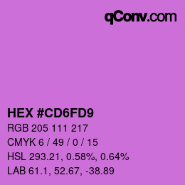 Farbcode: HEX #CD6FD9 | qconv.com