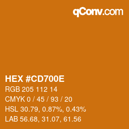 Color code: HEX #CD700E | qconv.com