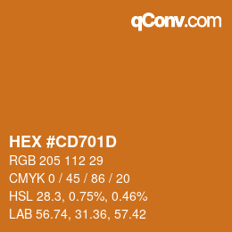 Color code: HEX #CD701D | qconv.com