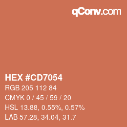 カラーコード: HEX #CD7054 | qconv.com