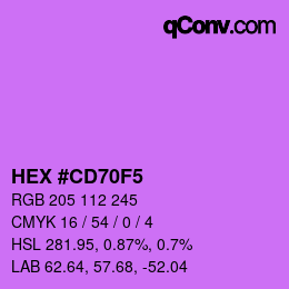 Color code: HEX #CD70F5 | qconv.com