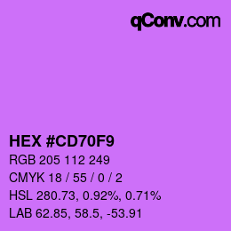 カラーコード: HEX #CD70F9 | qconv.com