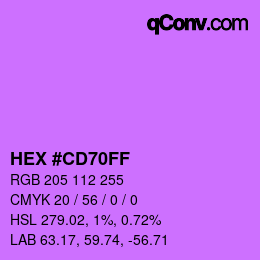 Color code: HEX #CD70FF | qconv.com