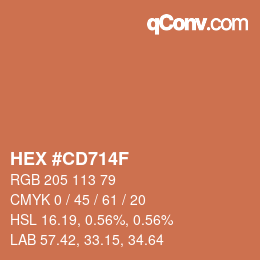 Color code: HEX #CD714F | qconv.com