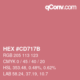 Color code: HEX #CD717B | qconv.com