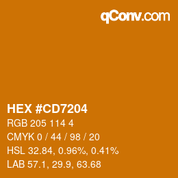 Color code: HEX #CD7204 | qconv.com