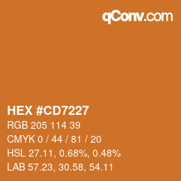 Color code: HEX #CD7227 | qconv.com