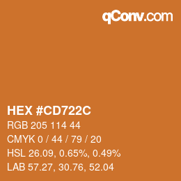 Color code: HEX #CD722C | qconv.com