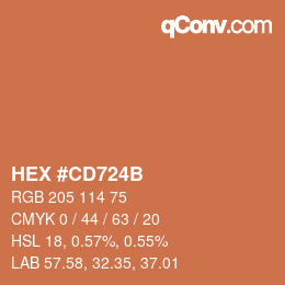 Color code: HEX #CD724B | qconv.com