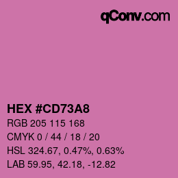 Color code: HEX #CD73A8 | qconv.com