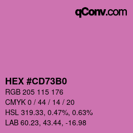 颜色代码: HEX #CD73B0 | qconv.com
