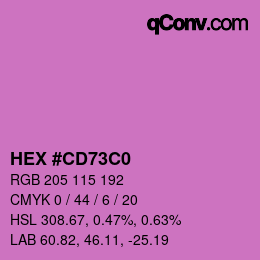 Farbcode: HEX #CD73C0 | qconv.com