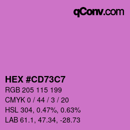 カラーコード: HEX #CD73C7 | qconv.com