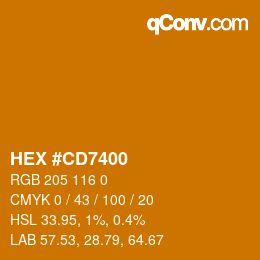 Color code: HEX #CD7400 | qconv.com