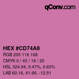 カラーコード: HEX #CD74A8 | qconv.com
