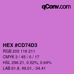 Color code: HEX #CD74D3 | qconv.com