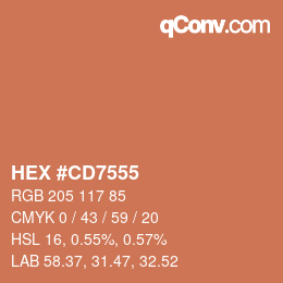 Color code: HEX #CD7555 | qconv.com