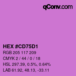 カラーコード: HEX #CD75D1 | qconv.com